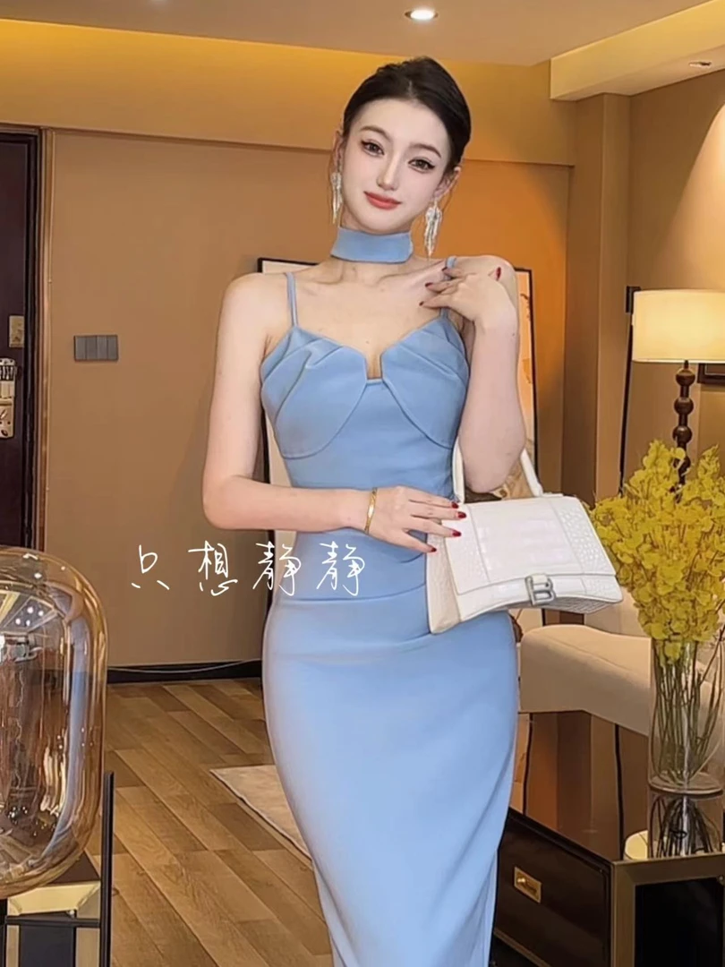 只想静静【月河星沙】显瘦气质连衣裙