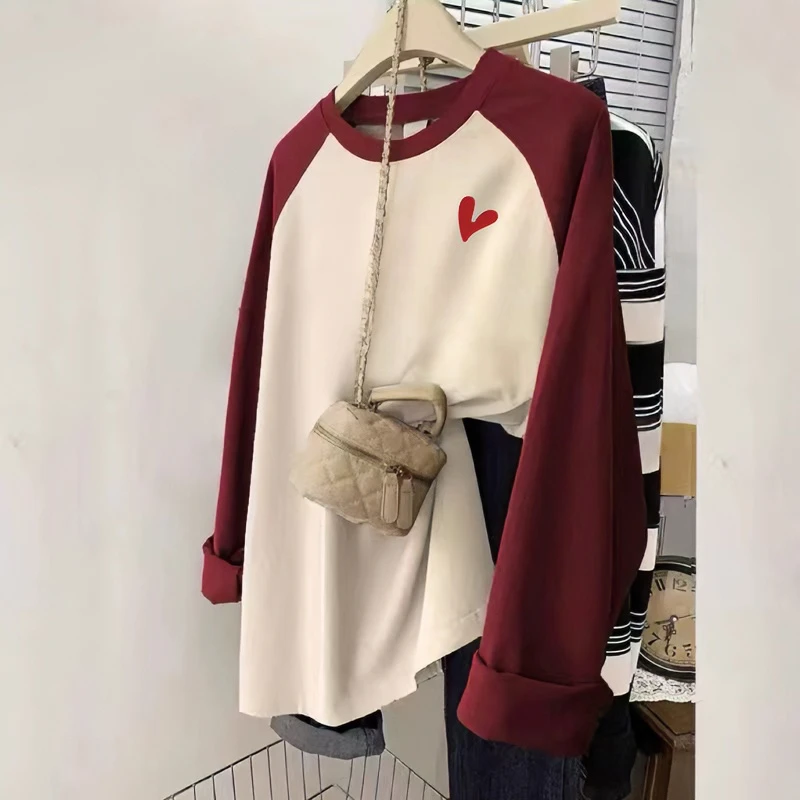 优质纯棉孕妇秋装上衣中长款纯棉新插肩袖小众长袖T恤打底衫女装