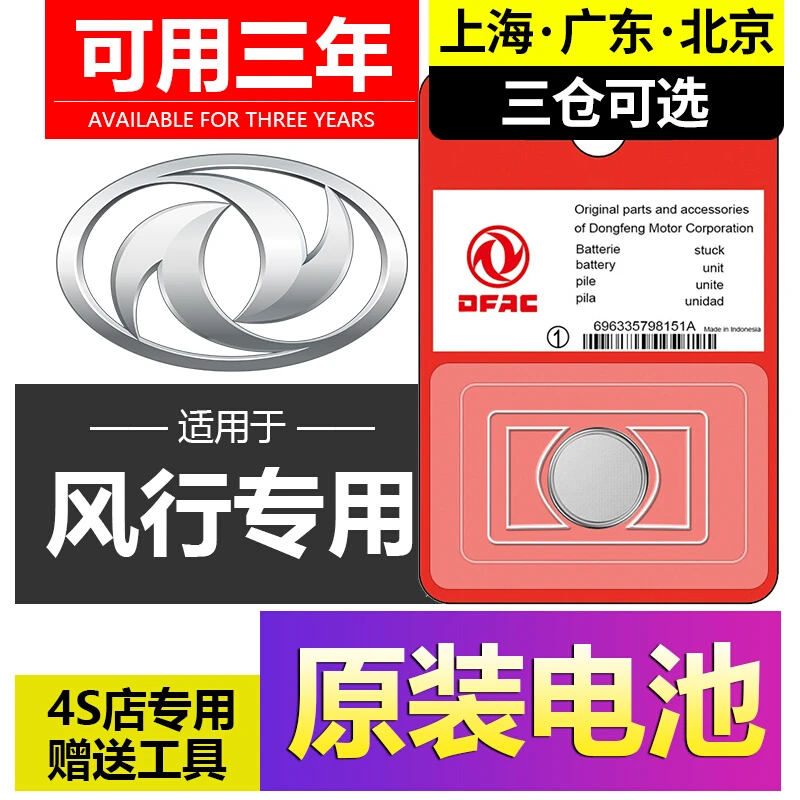 适用东风风行T5EVO景逸X5/X3菱智M5/M3/V3/S500钥匙遥控器SX6电池