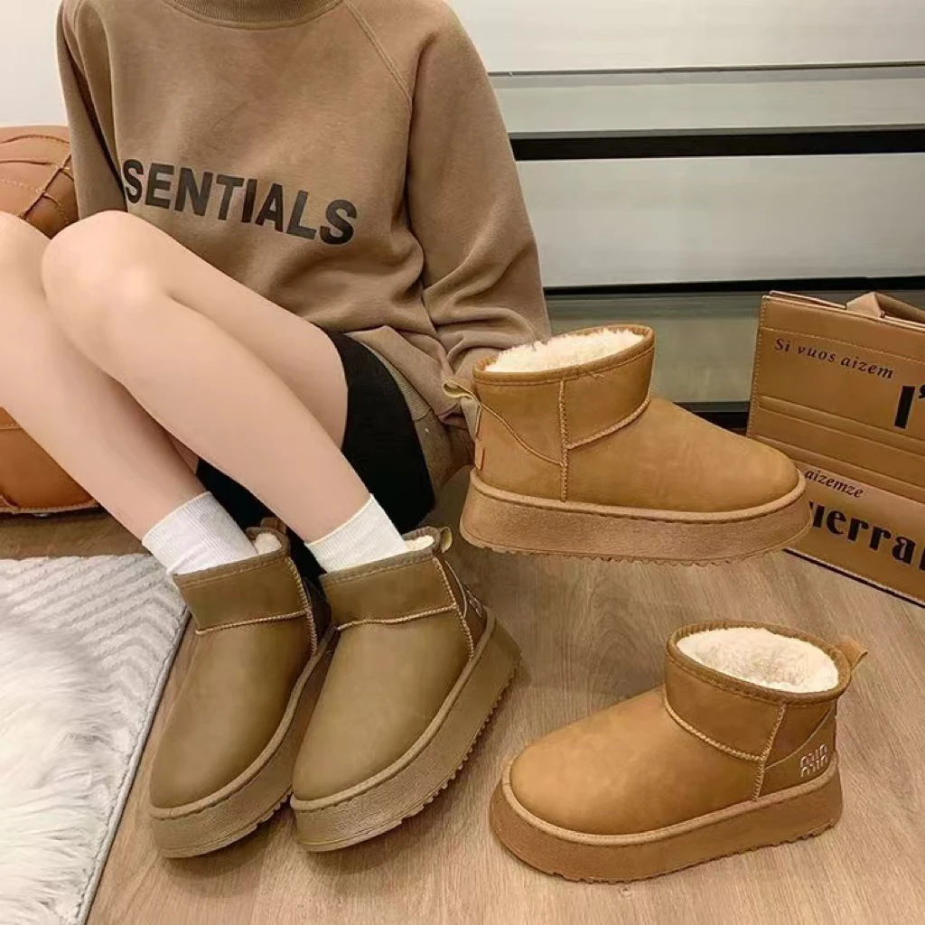 嘉嘉推荐#990【冬款-皮面】休闲保暖雪地靴