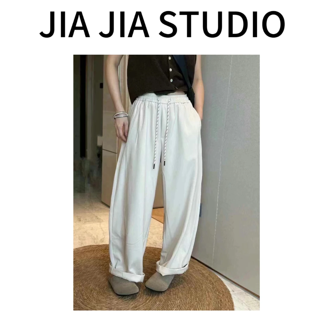 嘉嘉推荐#5768【秋冬加绒加厚款】百搭休闲阔腿弯刀裤