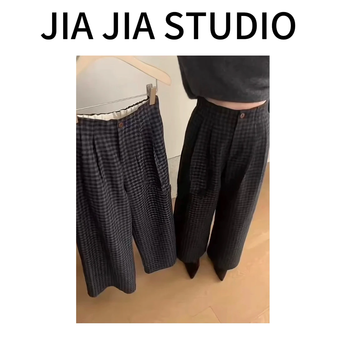 嘉嘉推荐#1277【重磅定制 秋冬加绒加厚】复古格子裤