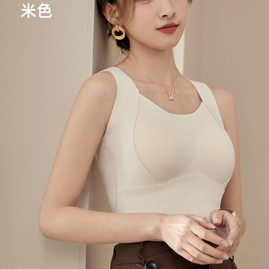 嘉嘉推荐#663【秋冬款加厚】德绒双面磨毛一体式加绒加厚保暖背心