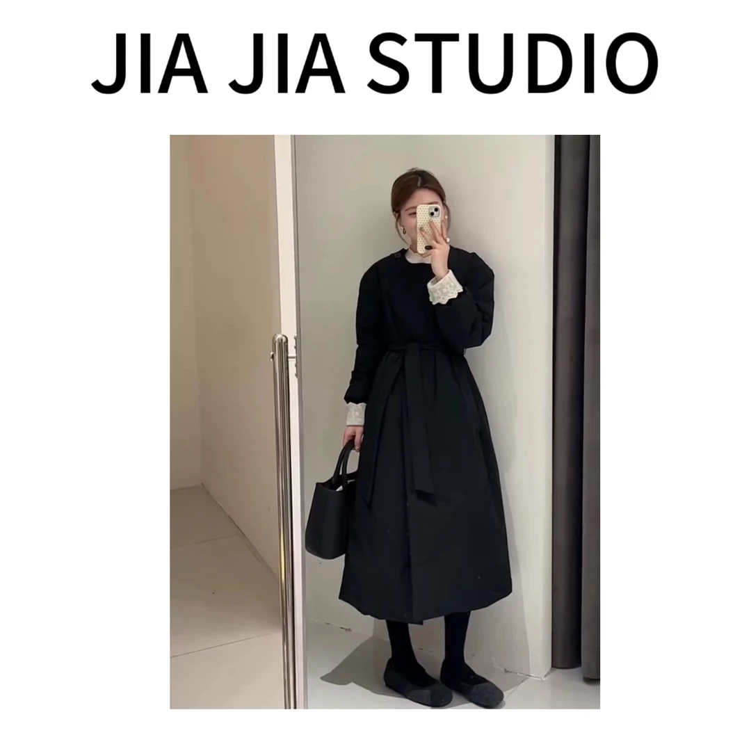 嘉嘉推荐#68【冬季加厚款棉】时尚百搭收腰中长款棉服