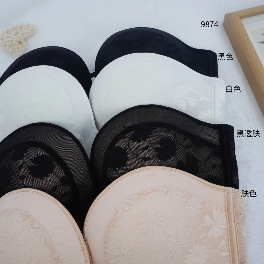 9874号2022#软糯蕾丝拼接设计厚杯气质固定款背心（预）