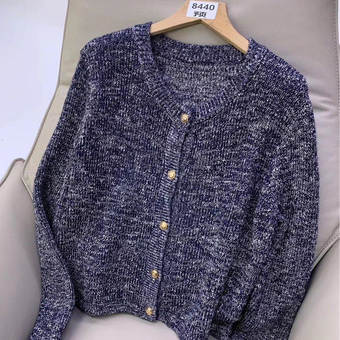 8440号9682#秋简约百搭细闪休闲毛衣开衫（预）