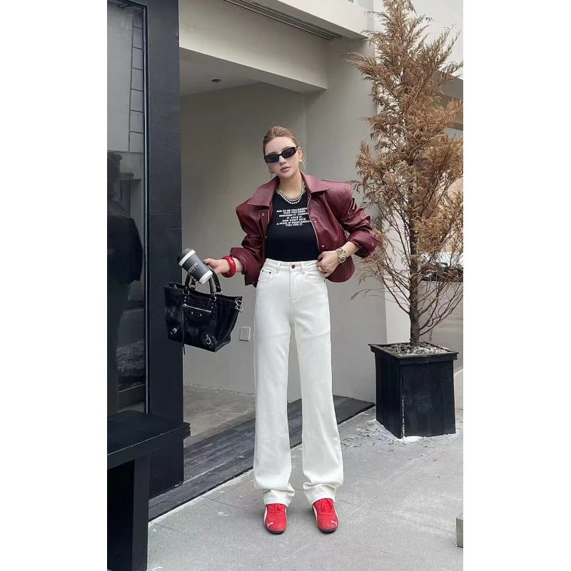 8531号#2216#秋冬百搭磨毛薄绒显瘦直筒牛仔裤（预）