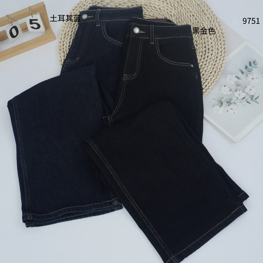 9751号1866#秋冬新款韩版百搭植绒显瘦窄版长裤（预）