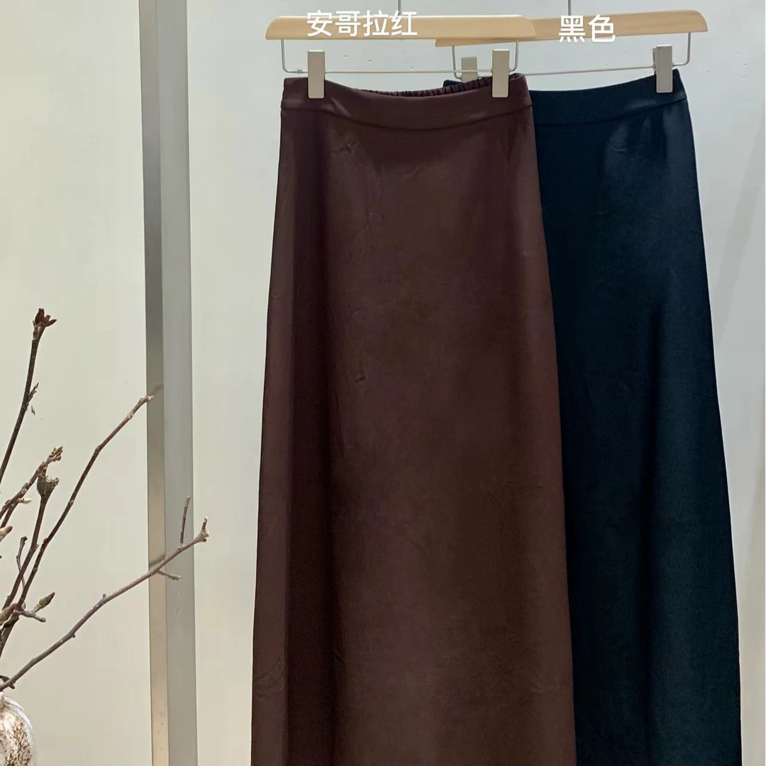 8148号#89613#秋百搭半弹力腰后下摆开叉半裙（无口袋无里衬）（预）