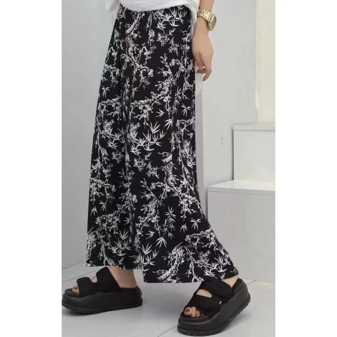 8444号#6316#弹力腰舒适休闲印花半身裙无里衬（预）