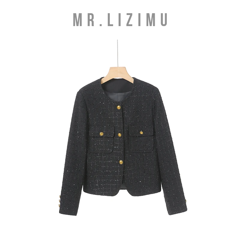 李子木先生亮丝编织小香风外套2024秋季新款时尚上衣女C8301