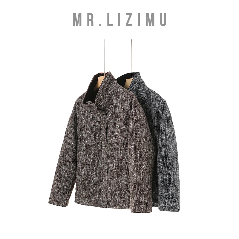 李子木先生棉服女装闪银小香半高领冬款外套早春二棉外套女夹棉