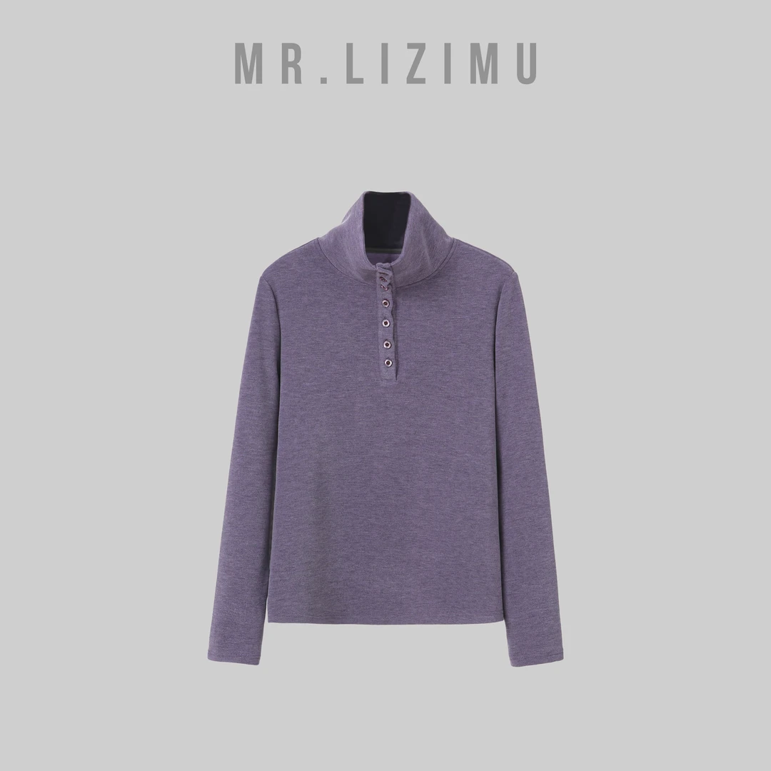 李子木先生平价秋冬装半开高领长袖打底衫2024秋冬季上衣C8322
