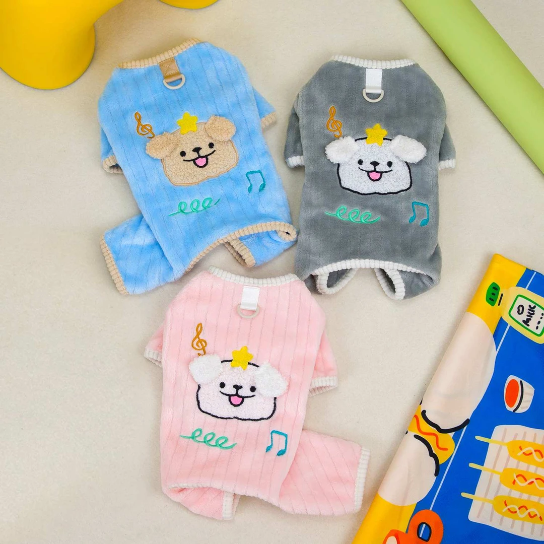 狗狗猫咪秋冬卡通泰迪狗四腿绒衣比熊博美泰迪中小型宠物保暖绒衣