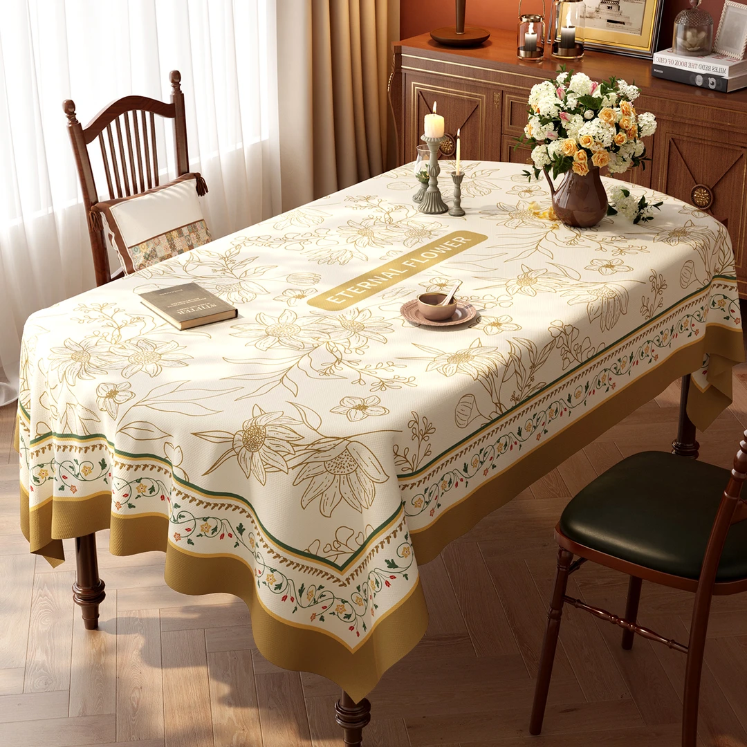 美式餐桌桌布防水防油免洗防烫pvc桌垫轻奢高级感茶几桌面保护垫