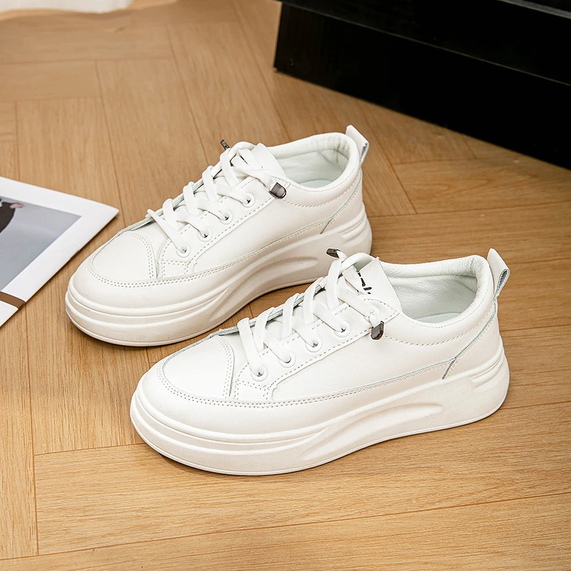 【专柜品质】百搭小白鞋2024春季新款女透气板鞋韩版增高休闲鞋板鞋