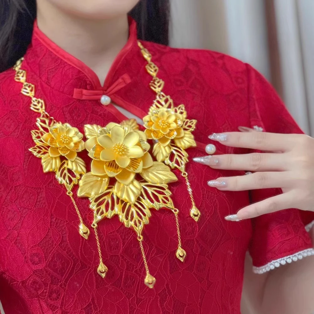 铜合金项链  云南西双版纳傣族民族风节日特色繁花似锦项链泼水节