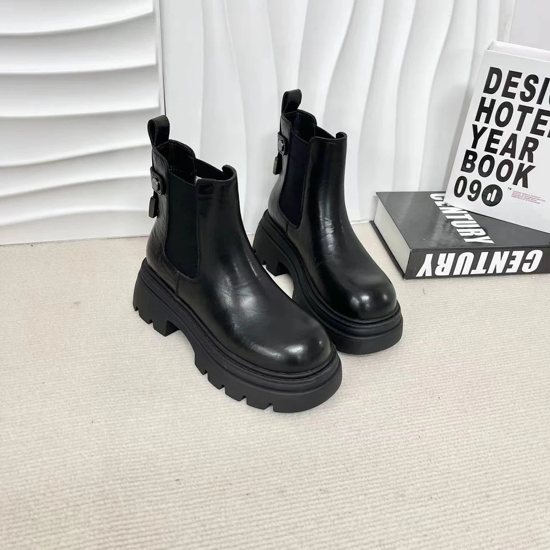 【与然良品】9902-8爆款百搭时尚休闲二棉烟筒靴D