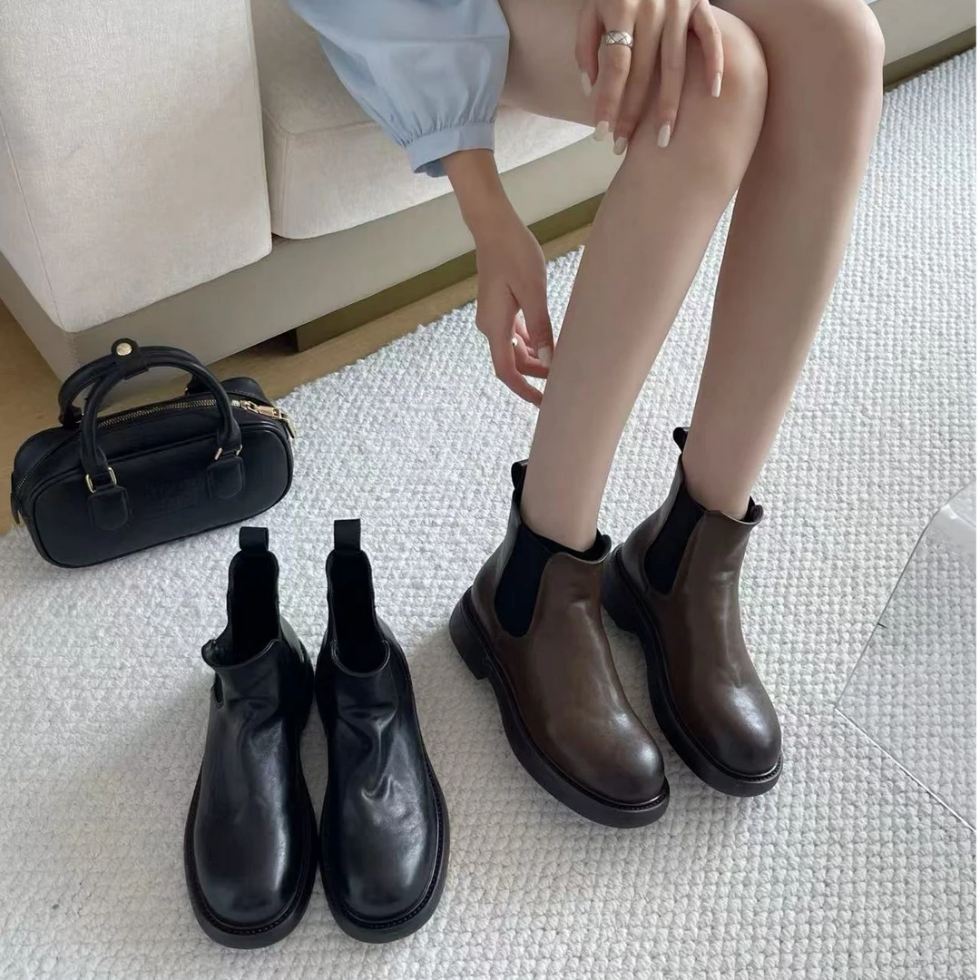 12-161-3312女士时尚百搭秋冬潮流厚底英伦风女鞋