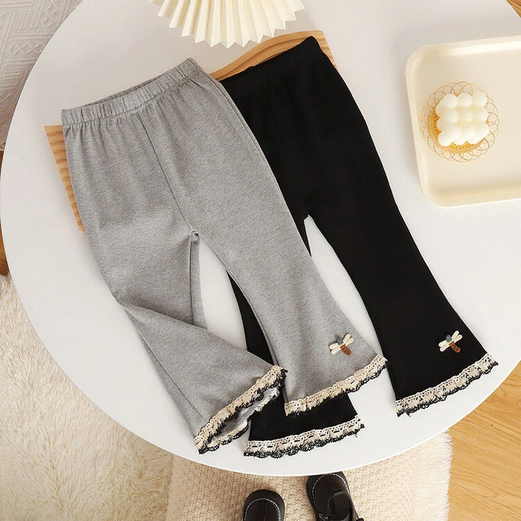 女童薄款春夏2024新款喇叭裤女宝打底裤女孩儿童夏装小童韩版洋气