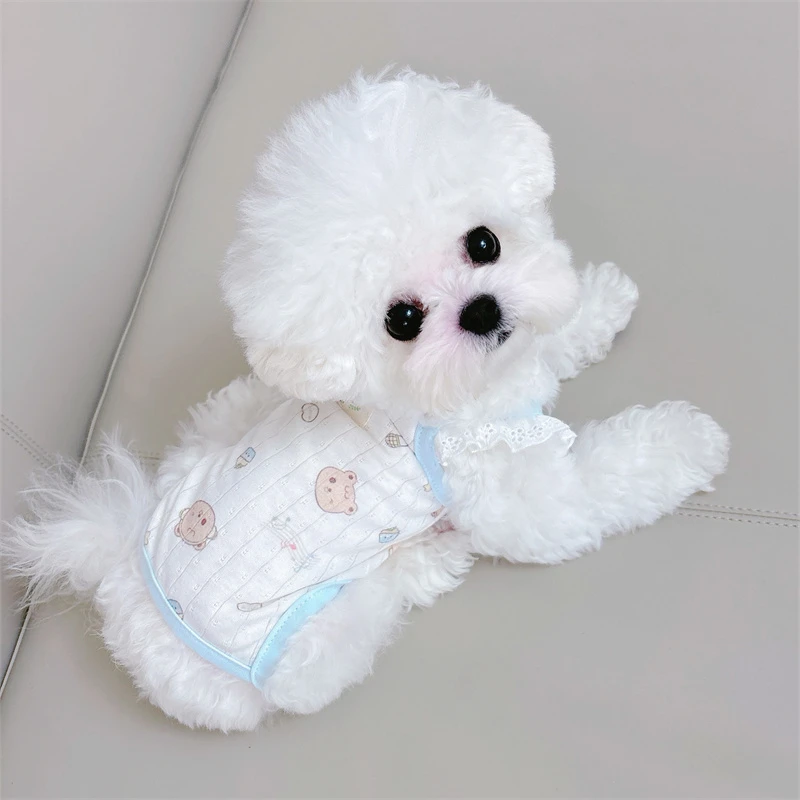 泰迪比熊小马宠物猫狗衣服棉夏款透气防晒包肚衣四脚空调衣手术服