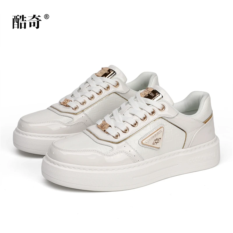 GUCL秋季上新时尚轻奢典藏纯男士百搭男鞋增高防滑潮流板鞋KQ6729