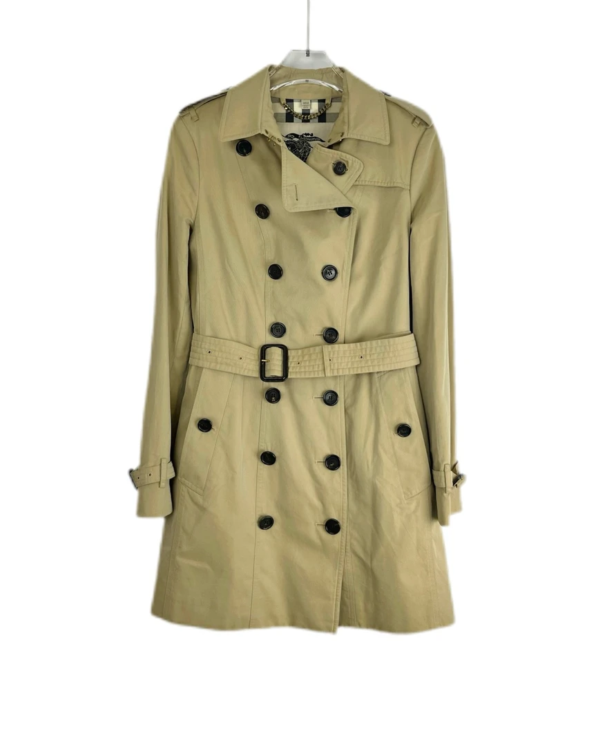 95新 8693283 Burberry 博柏利 翻领双排扣腰带款风衣外套 UK10