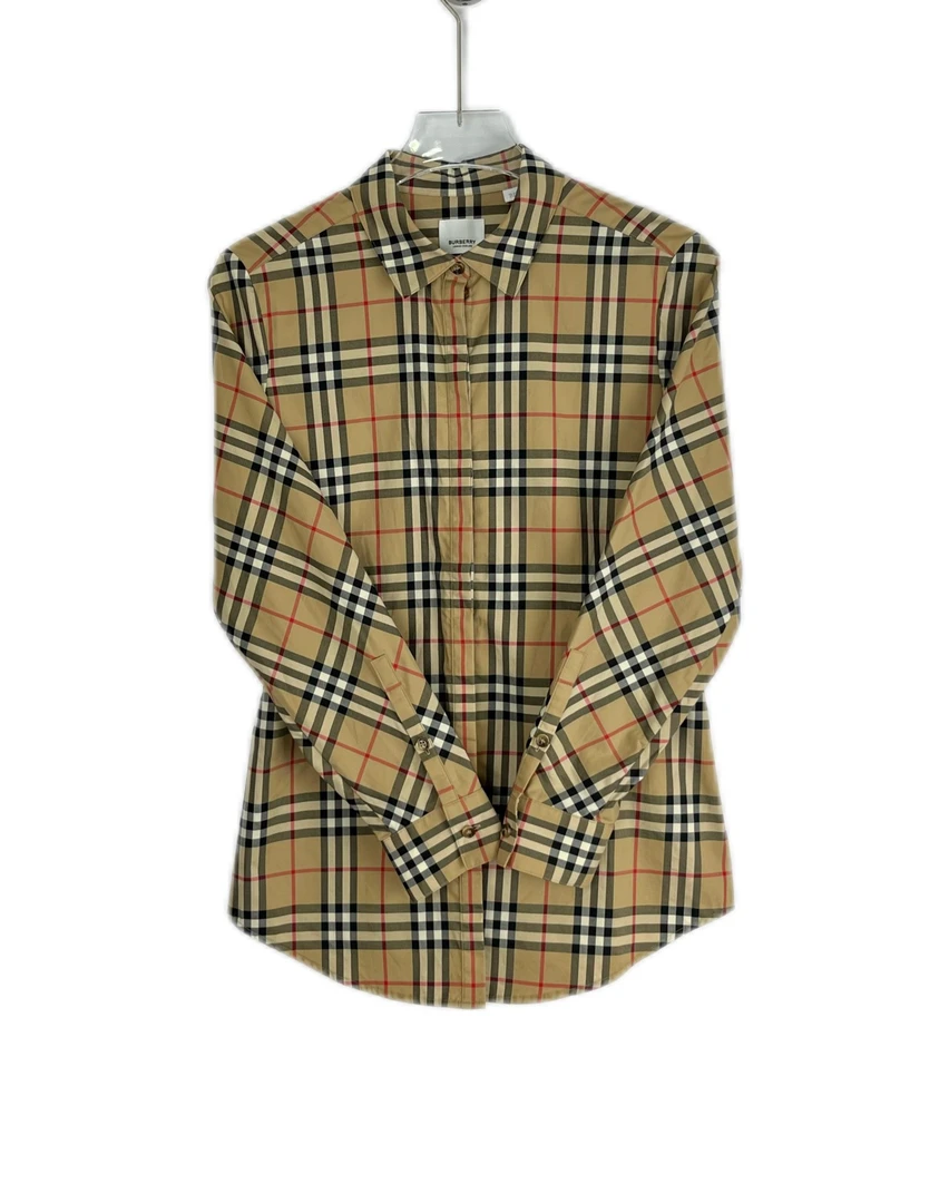 99新 9191047 Burberry 博柏利 经典格纹翻领长袖衬衫 UK10