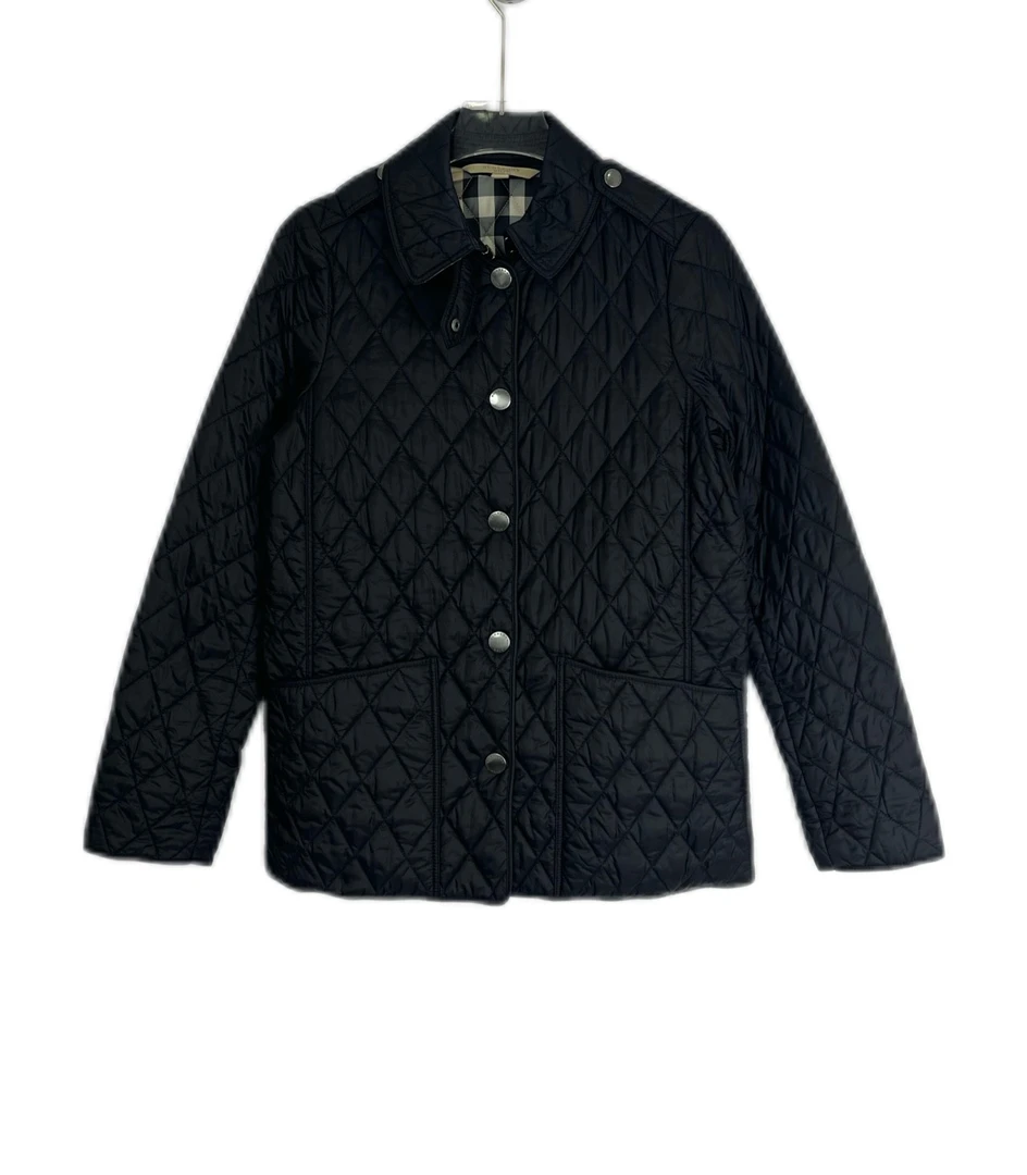 95新 9484978 Burberry 博柏利 菱形格纹翻领棉服外套 XS码