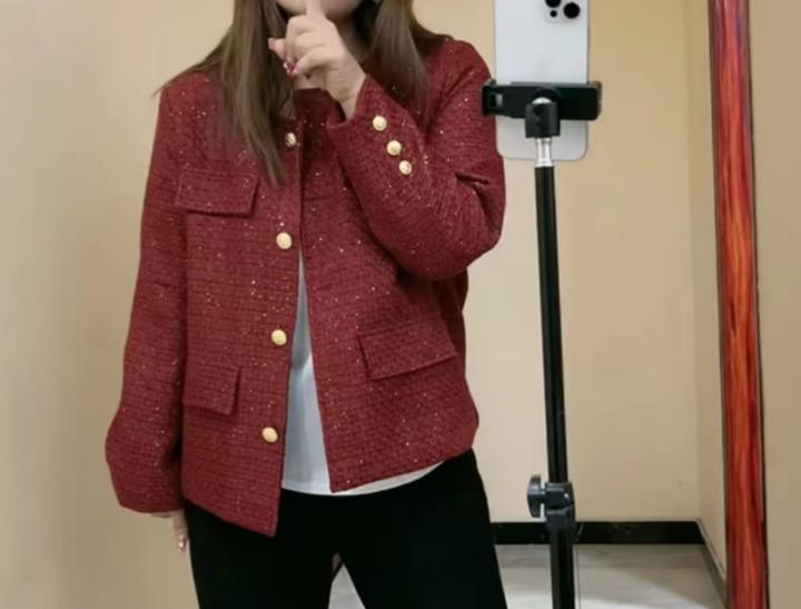 亮宝大码亮片香风外套