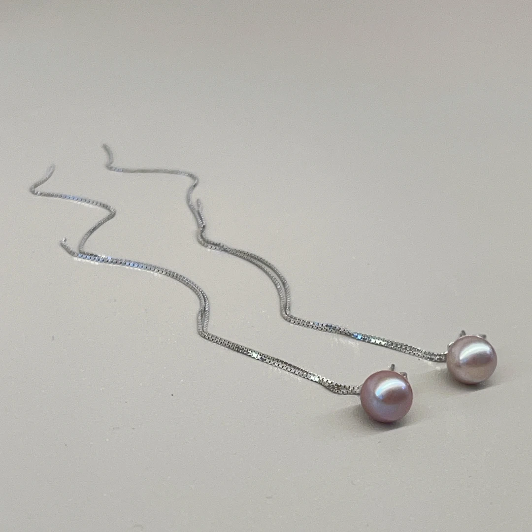 【珊木居】S1618JY 藕荷 紫珍珠耳饰