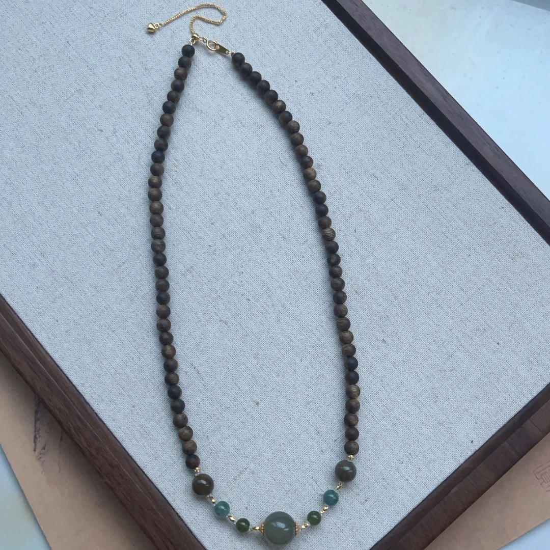 沉香【珊木居】S764JY 悟净 绿棋沉香0.5珠串