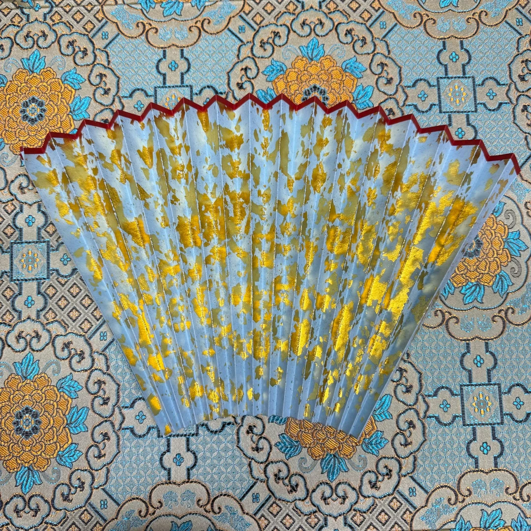 (洒金扇面)-文玩折扇 95寸、铲子、秋扇扇面可书法需自己裁剪