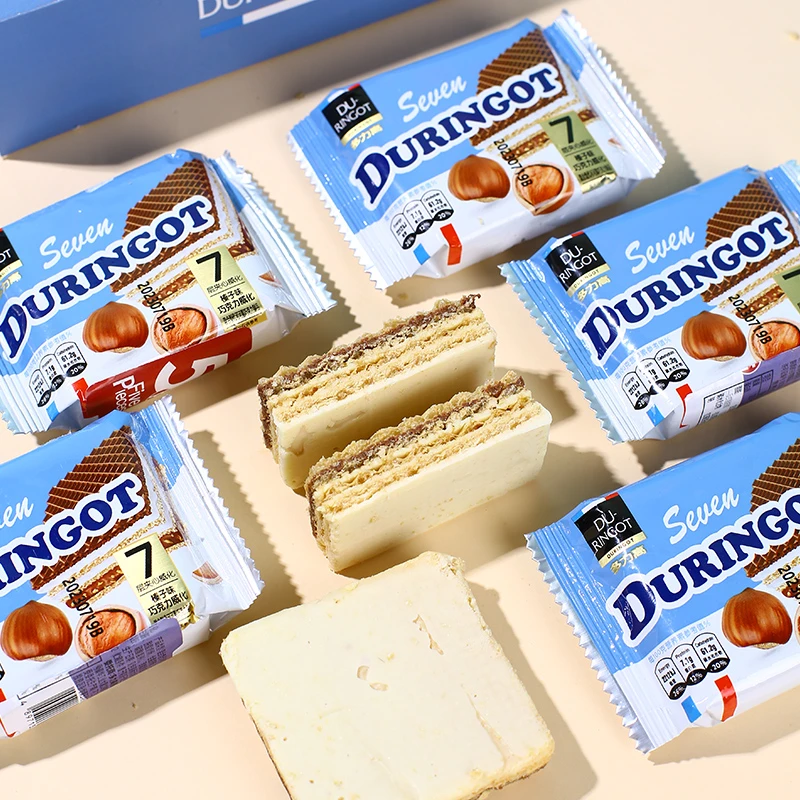 多力高 威化饼干7层夹心饼干 生椰拿铁味100g解馋零食5个独立包装