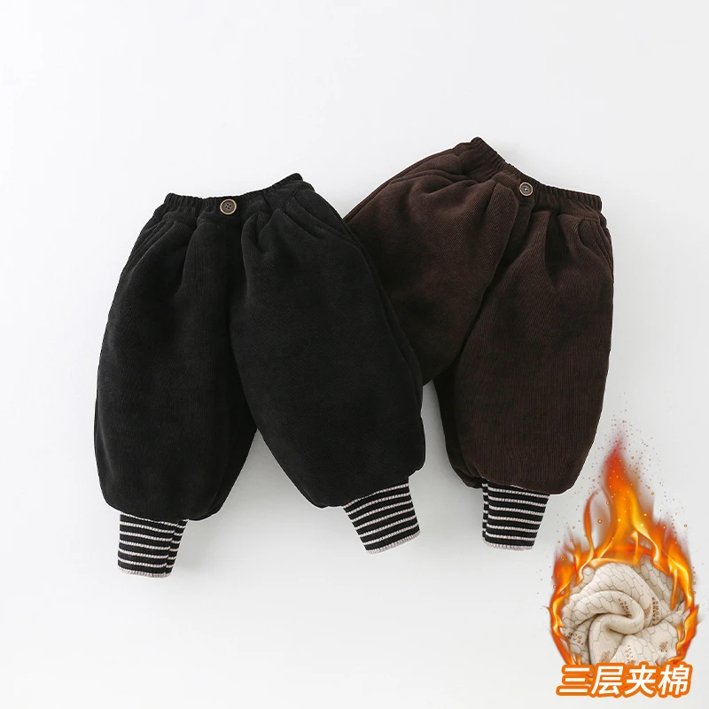 【一条过冬】儿童棉裤加厚2024新款男童冬季裤子加绒保暖长裤AK1030