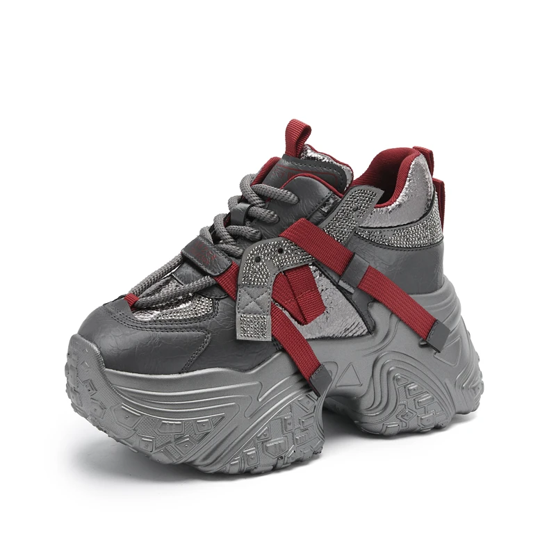 内增高老爹鞋女2024秋季新款真皮爆款厚底小个子休闲运动鞋子8623