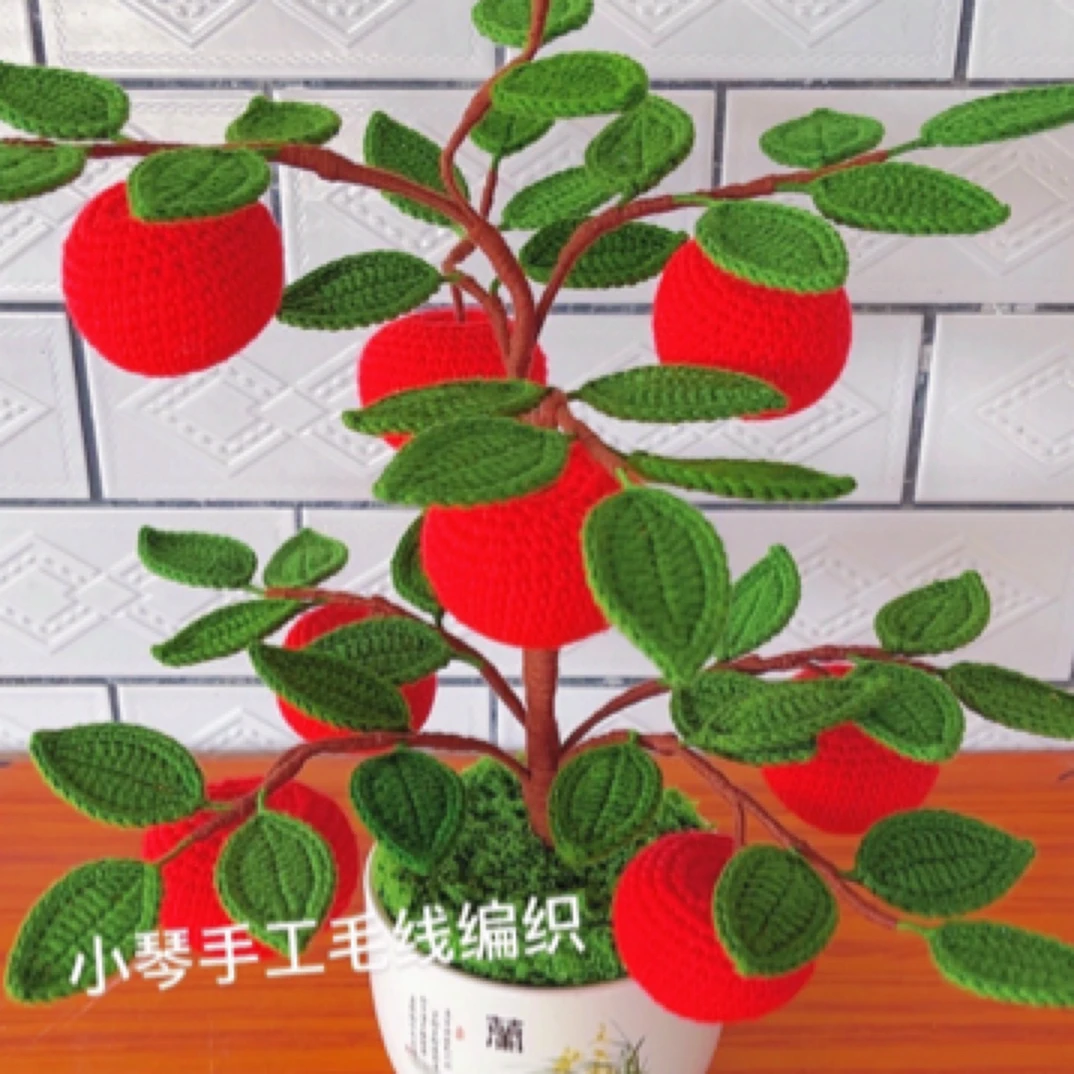 小琴家，大号防水清新学生编织苹果材料包，不带花盆，带视频教程