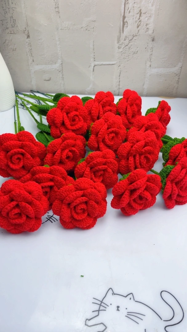 单只玫瑰花成品,5朵包邮