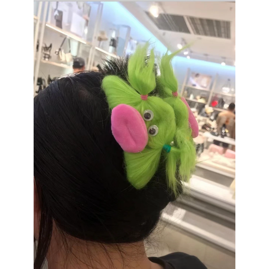 毛绒抓夹女心怪诞耳朵头箍丑萌丑娃娃可爱设计感发饰