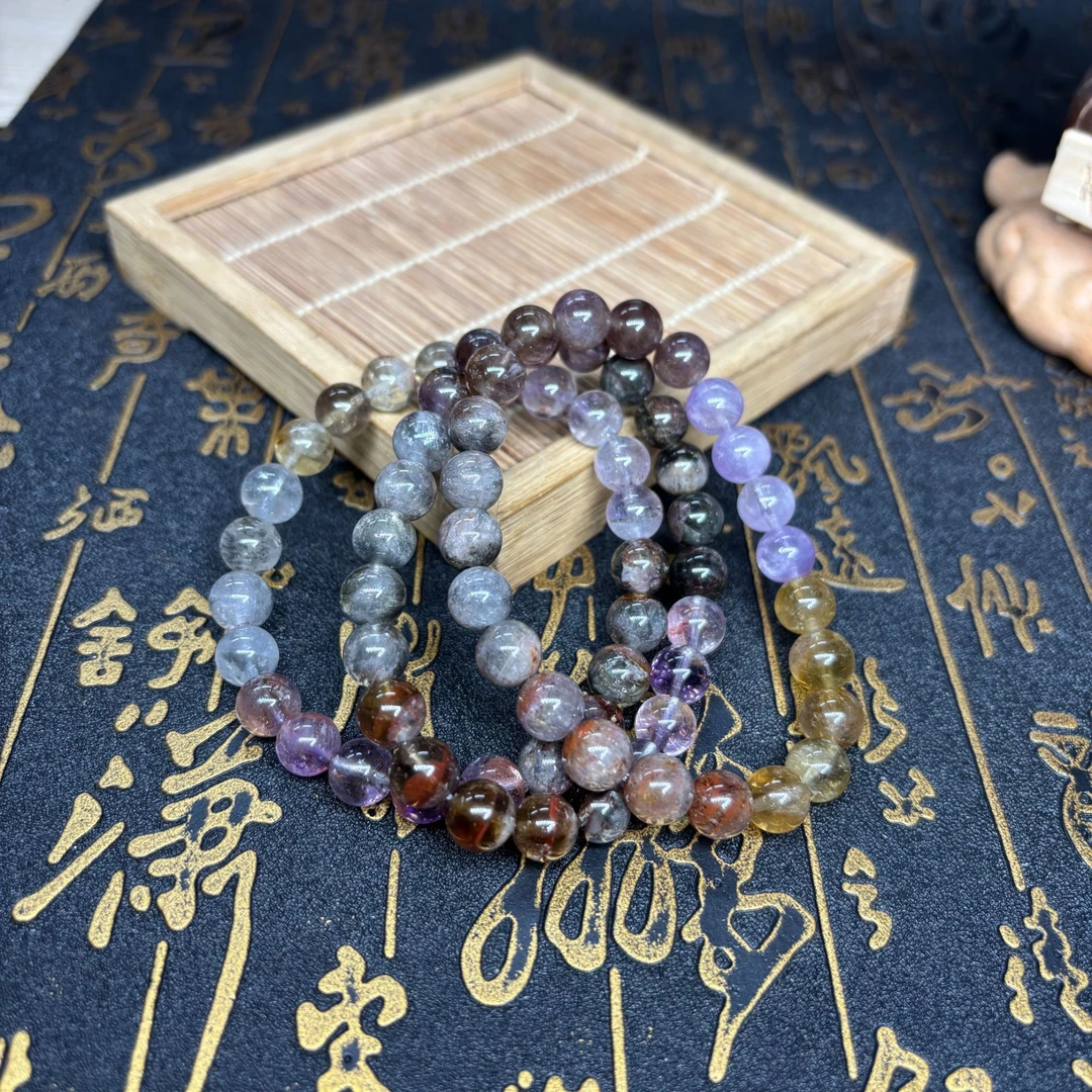 【奶爸珠宝】天然极光23渐变水晶手串17cm左右手围多样性发其一 613