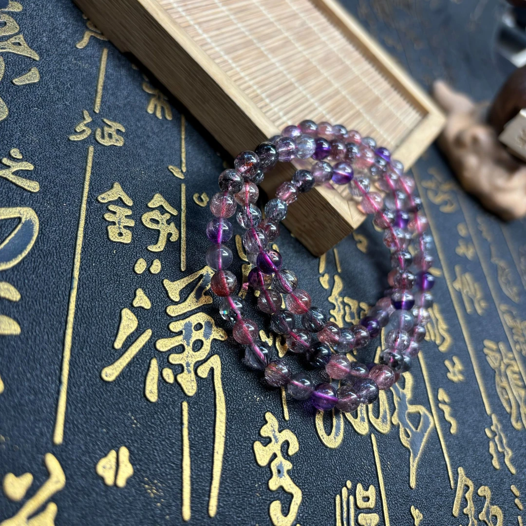 【奶爸珠宝】天然高货彩超七多圈手串17cm左右手围多样性发其一 600