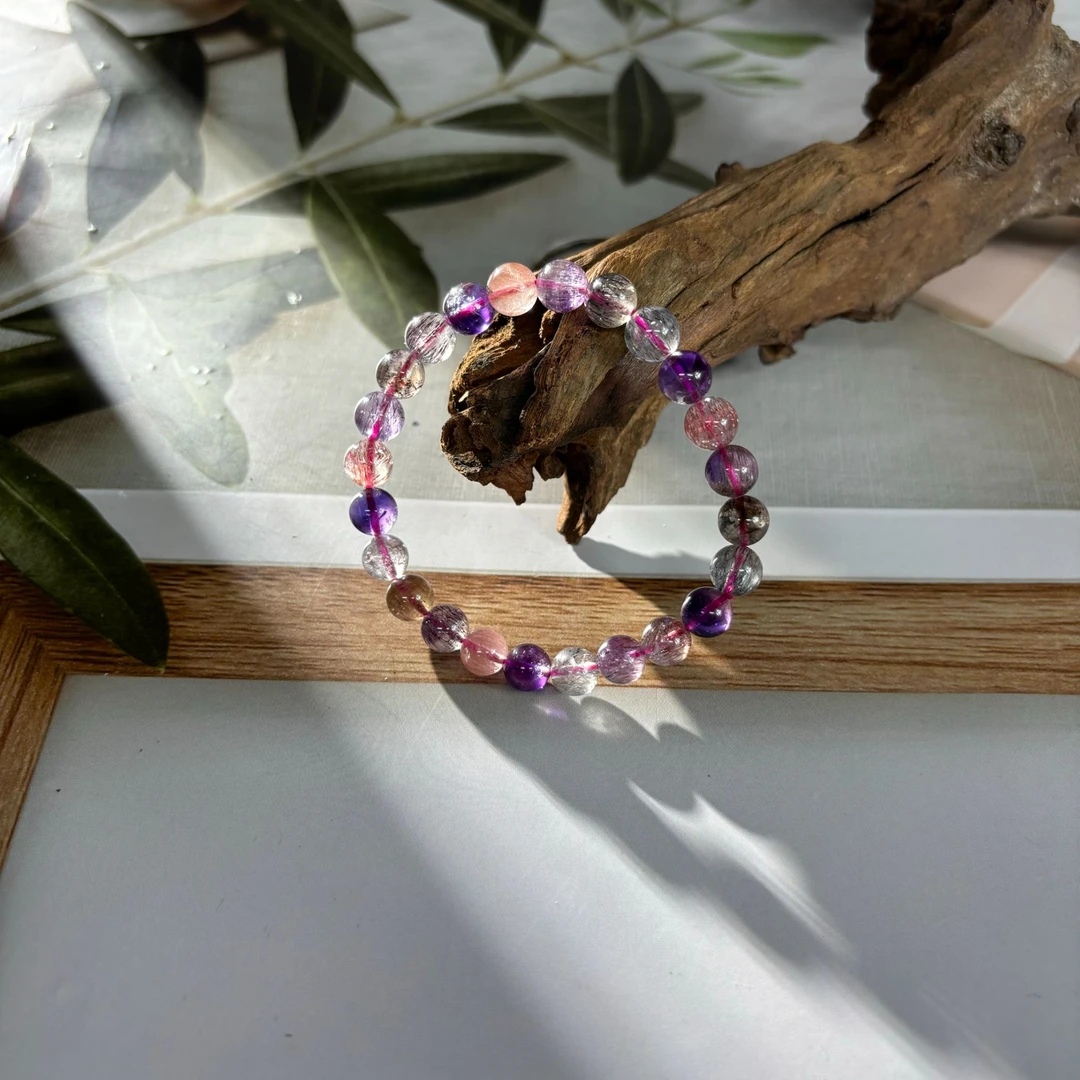 【奶爸珠宝】高货彩超七水晶手串17cm左右手围多样性发其一 561