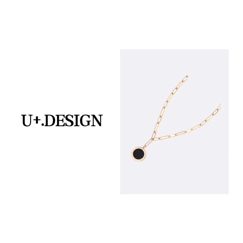 钛钢项链 【U＋精选】春季穿搭配饰时尚吊坠百搭坠链双面项链K107