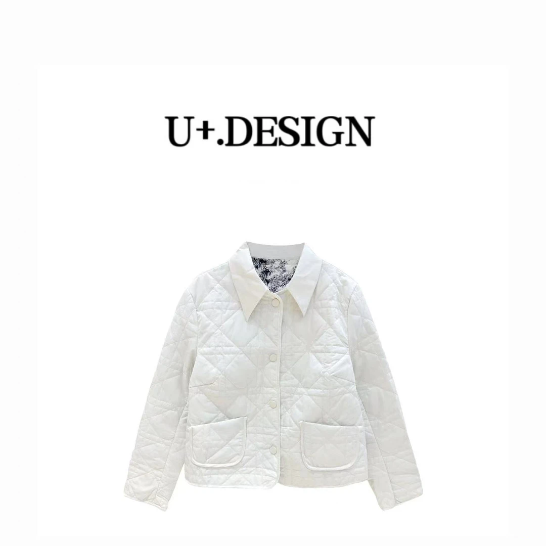 U+休闲气质棉服【半盏清茶】秋冬新款时尚防风外套F6697