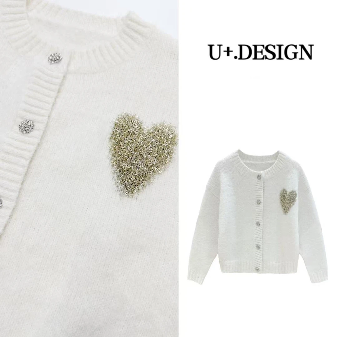 U+气质毛衣开衫【心动信号】冬季新款时尚休闲上衣F7520