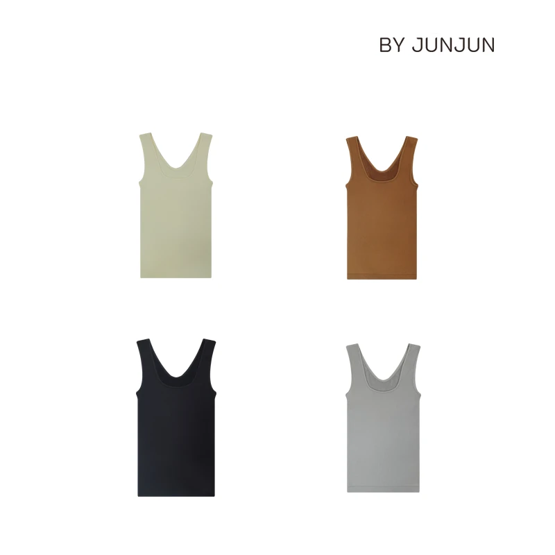 ByJunjun小众设计师 韩系毛圈背心极简百搭显瘦内搭背心