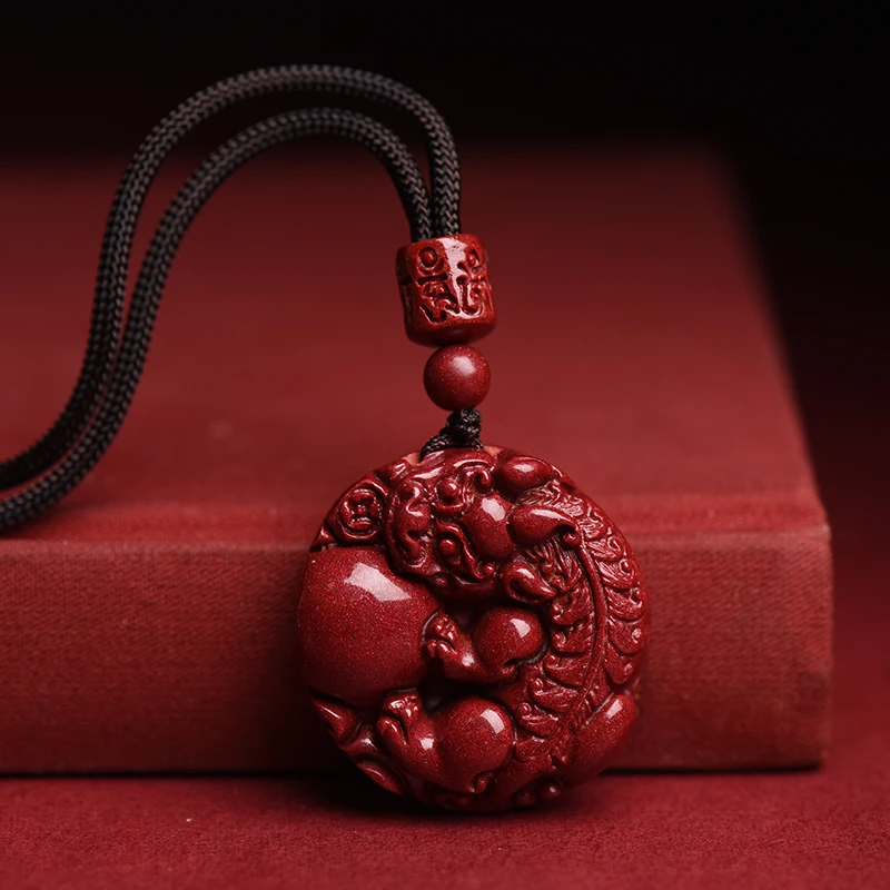 含辰砂工艺品朱砂紫金砂有球必映款貔貅吊坠龙款