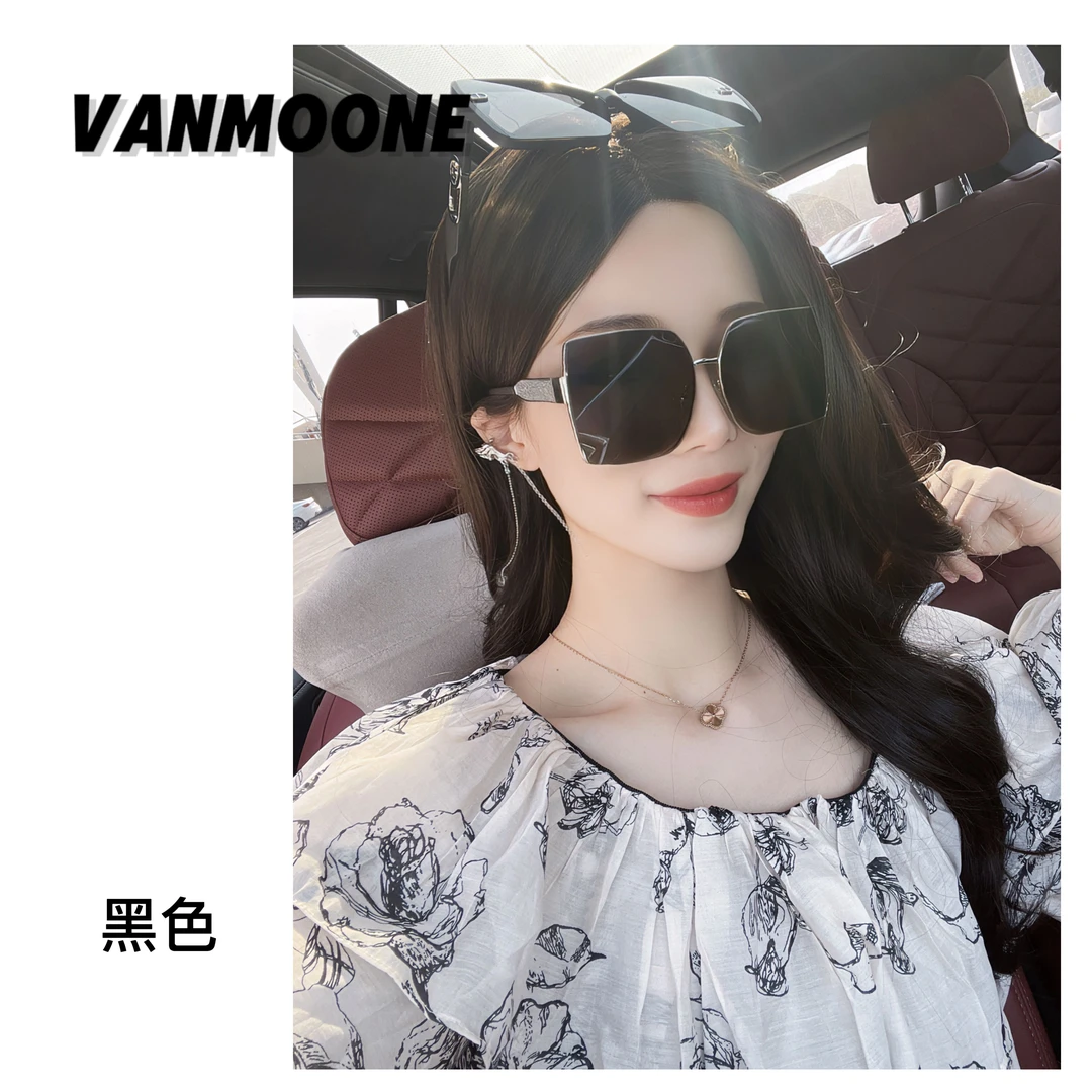 VANMOONE时尚百搭个性大框墨镜潮流街拍女士太阳镜防紫外线眼镜