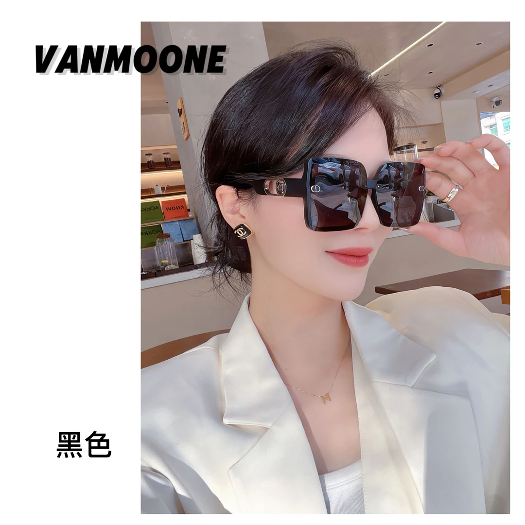 VANMOONE女士时尚方框墨镜开车防紫外线偏光太阳镜潮流街拍轻奢