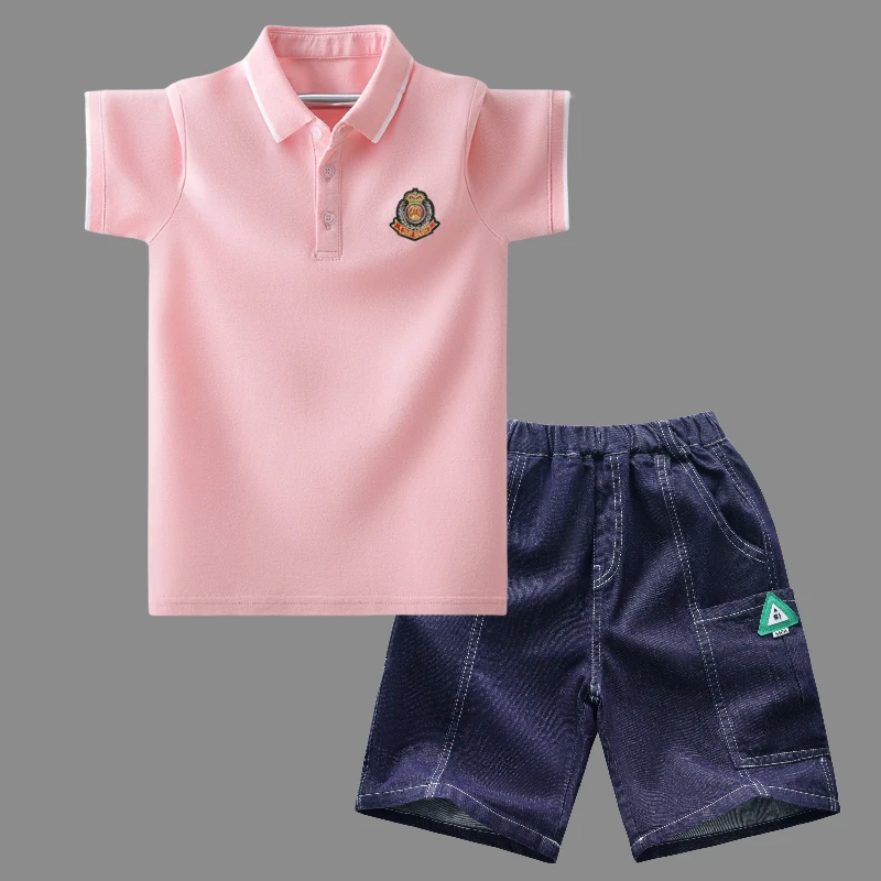 2024夏装新款男童短袖套装POLO帅气两件套夏季中大童男孩半袖上衣